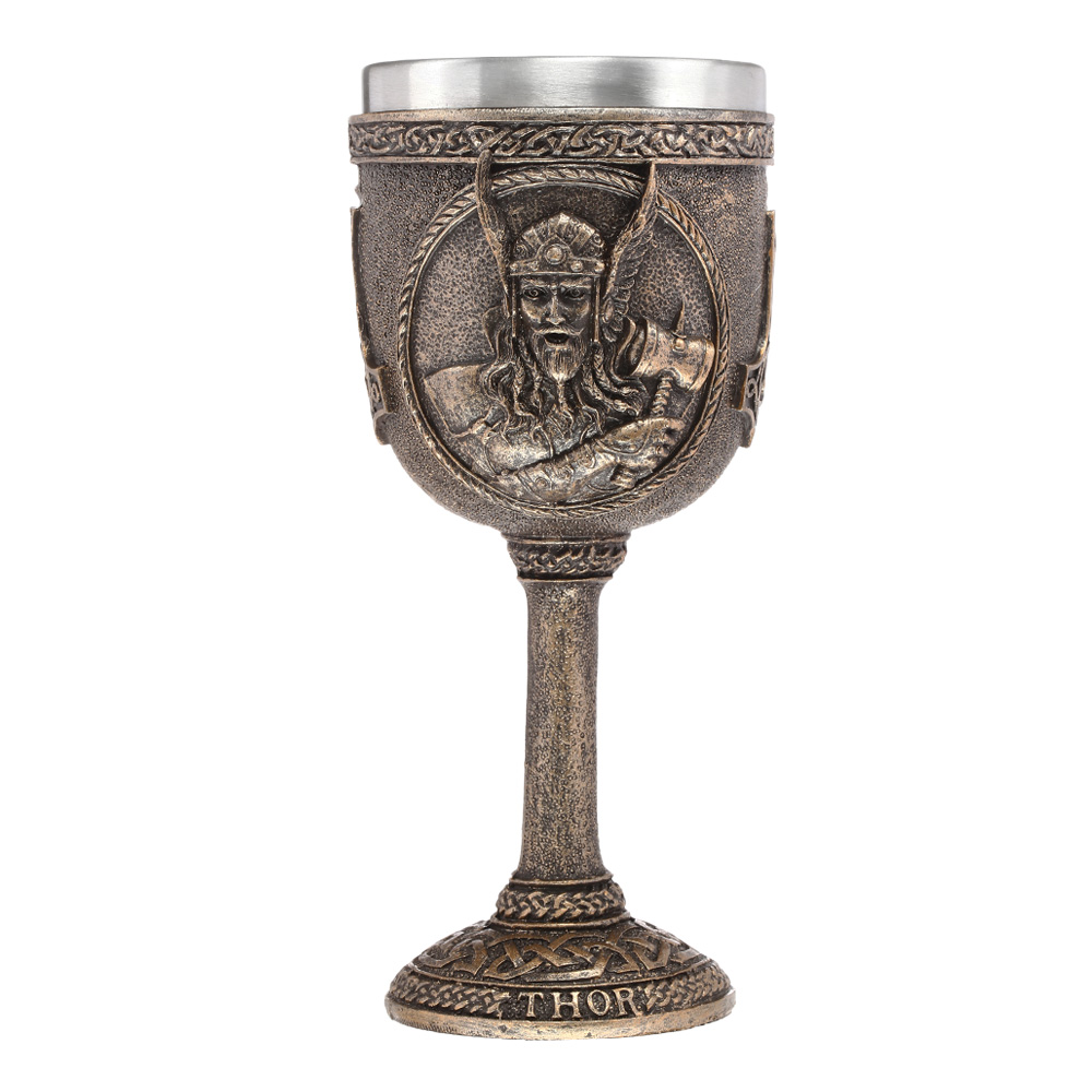 Wikinger Kelch Thor mit Edelstahleinsatz