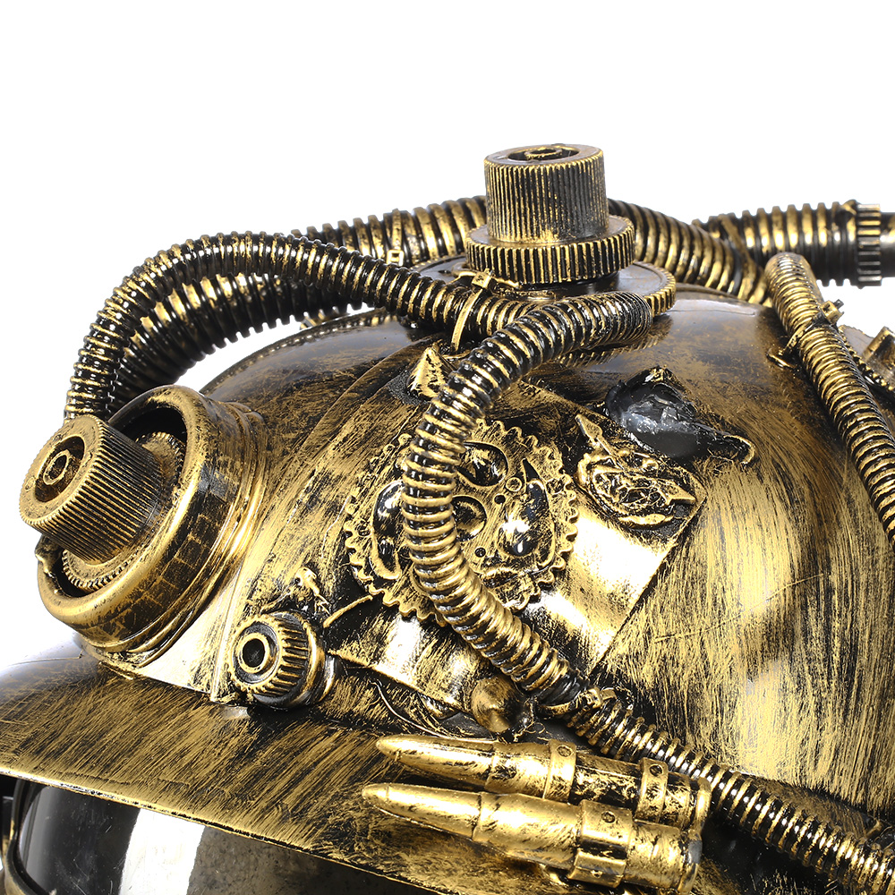 Deko Steampunk Firefighter Gashelm Goldfarben Kotte Zeller