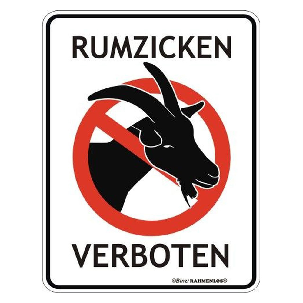 Blechschild Rumzicken verboten!