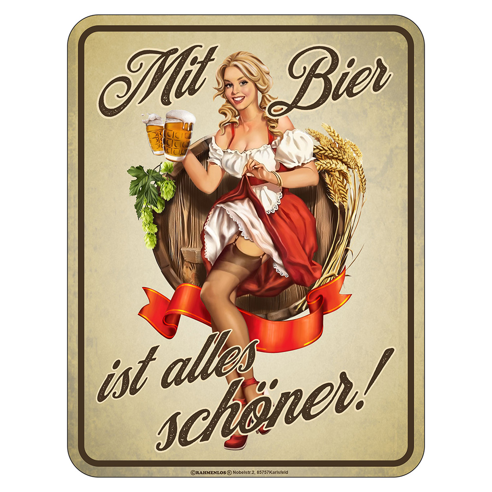 Blechschild Mit Bier ist alles schner!