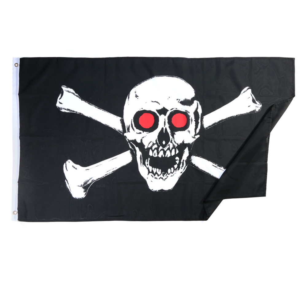 Skull and Crossbones Totenkopf Fahne Querformat 90 x 150 cm Hiss Flagge 