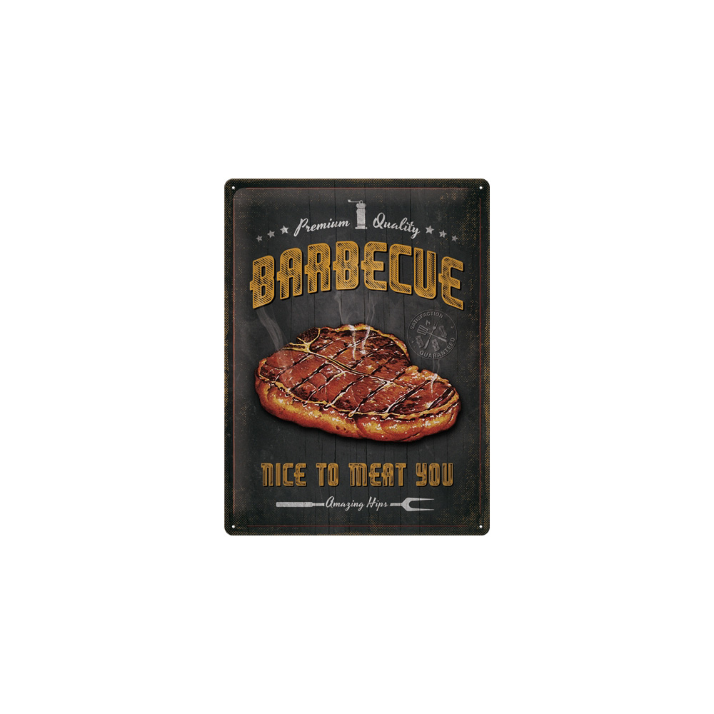 Blechschild Barbecue-Nice to Meat you 30 x 40 cm