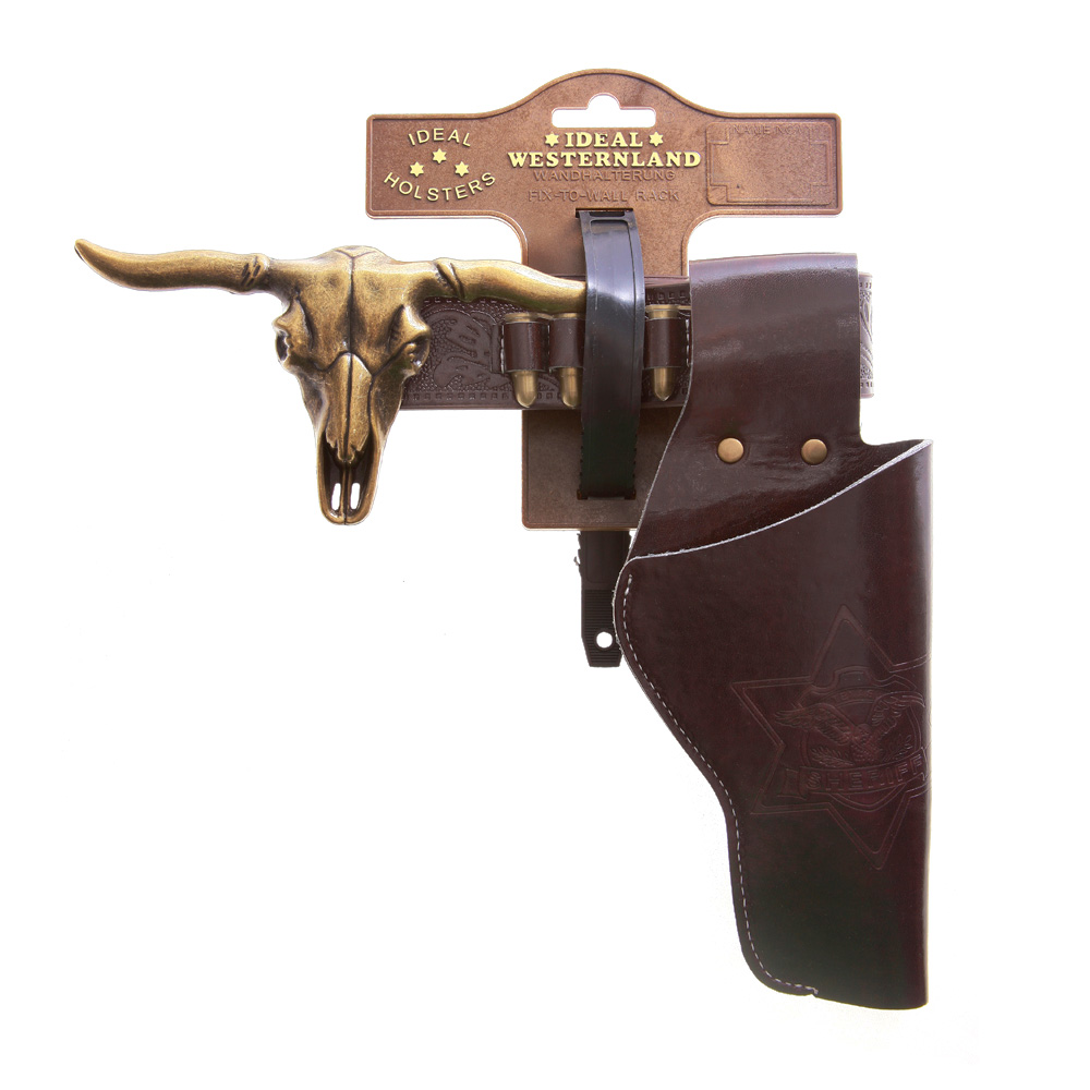 Longhorn Holster mit Gürtel braun für Spielzeugpistolen