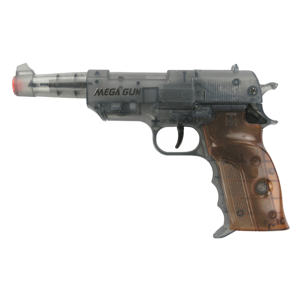 Mega Gun Agent Spielzeugpistole 8-Schuss transparent