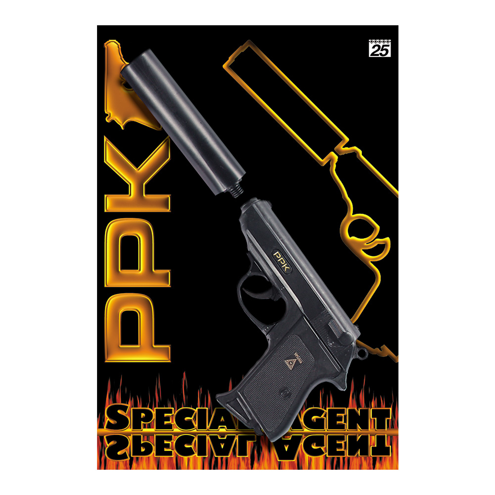Special Agent PPK Spielzeugpistole 25-Schuss inkl. Schalldämpfer schwarz