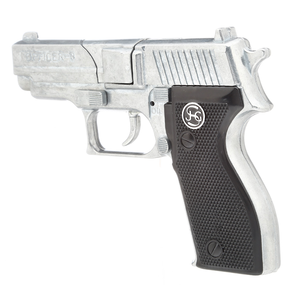 Officer Spielzeugpistole 8-Schuss Vollmetall silber Bild 1
