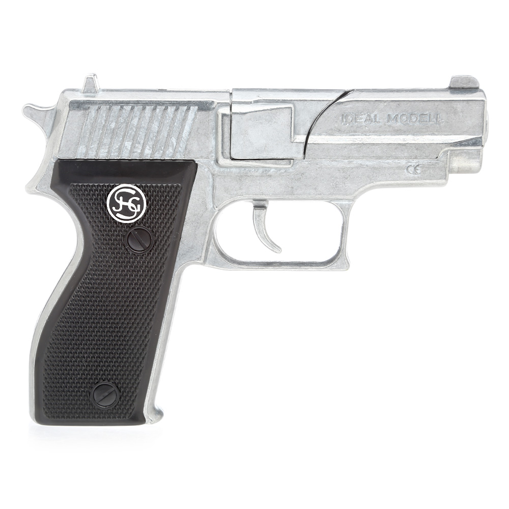 Officer Spielzeugpistole 8-Schuss Vollmetall silber Bild 1