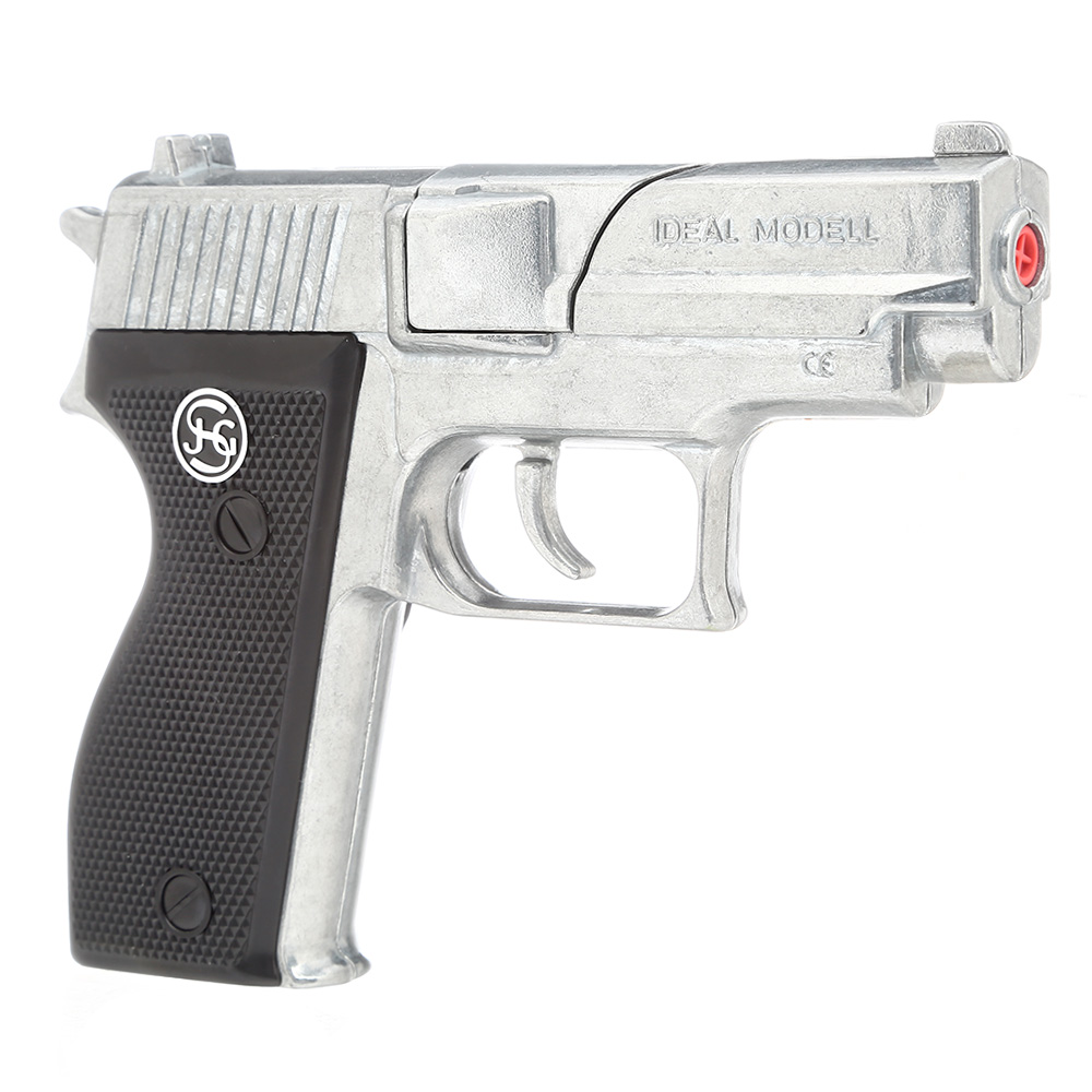 Officer Spielzeugpistole 8-Schuss Vollmetall silber Bild 1