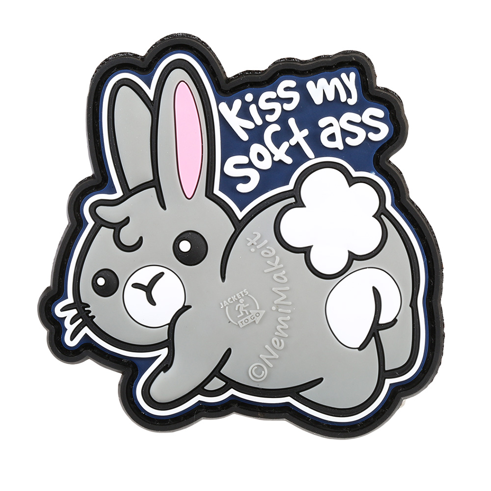 JTG 3D Rubber Patch mit Klettflche Kiss my Soft Ass fullcolor