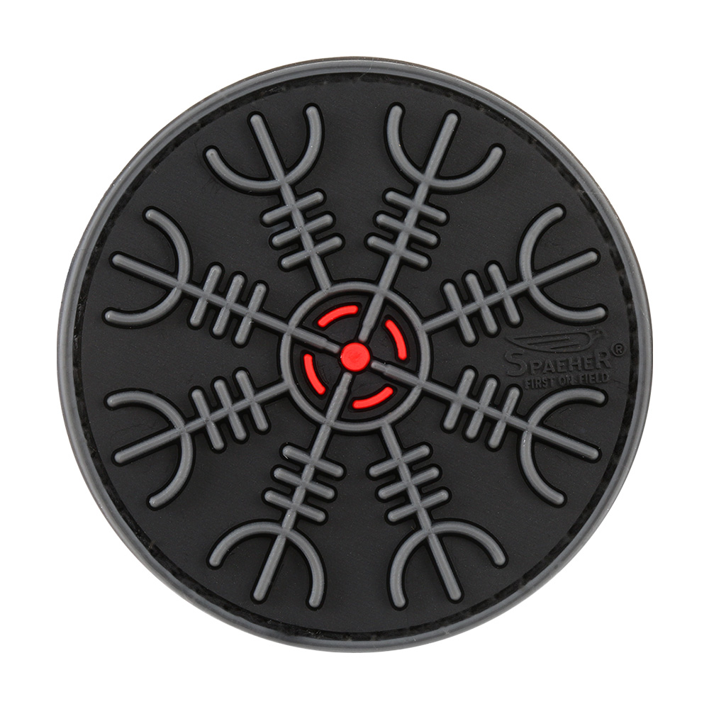 JTG 3D Rubber Patch mit Klettflche Helm of Awe blackops/rot