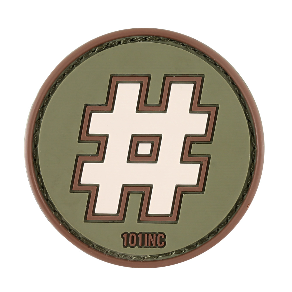 101 INC. 3D Rubber Patch mit Klettflche Hashtag multicam