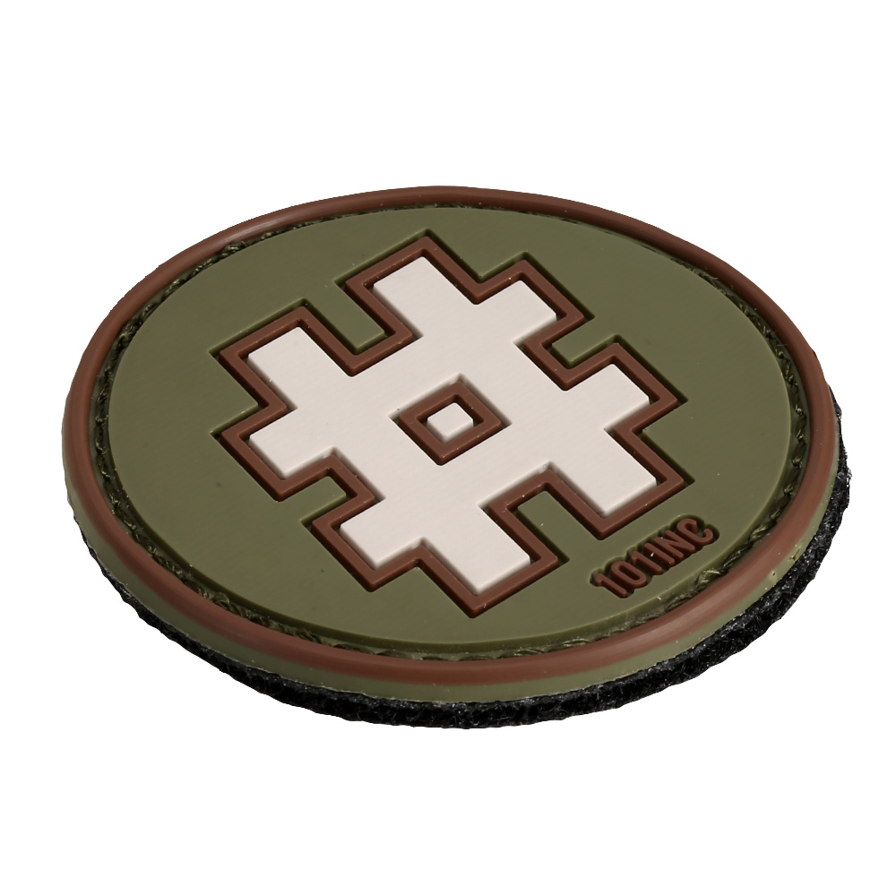 101 INC. 3D Rubber Patch mit Klettflche Hashtag grn Bild 1