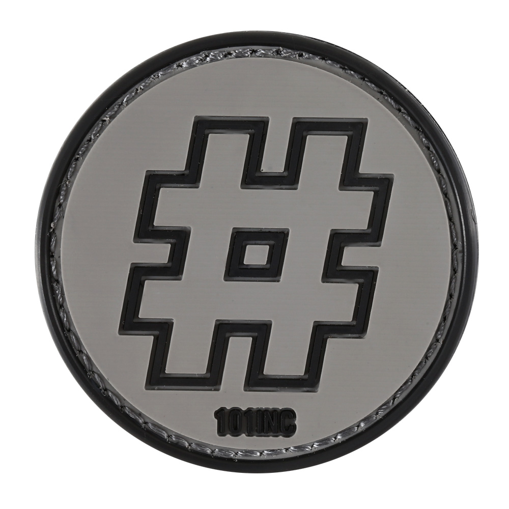 101 INC. 3D Rubber Patch mit Klettflche Hashtag schwarz