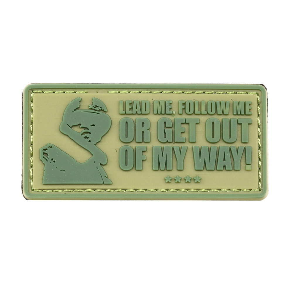 101 INC. 3D Rubber Patch mit Klettflche Lead me, follow me oliv