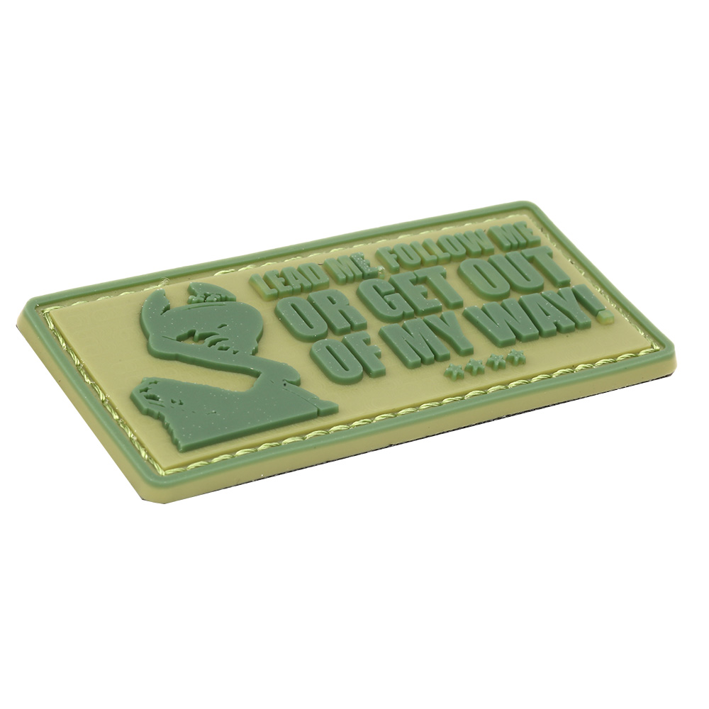 101 INC. 3D Rubber Patch mit Klettflche Lead me, follow me oliv Bild 1