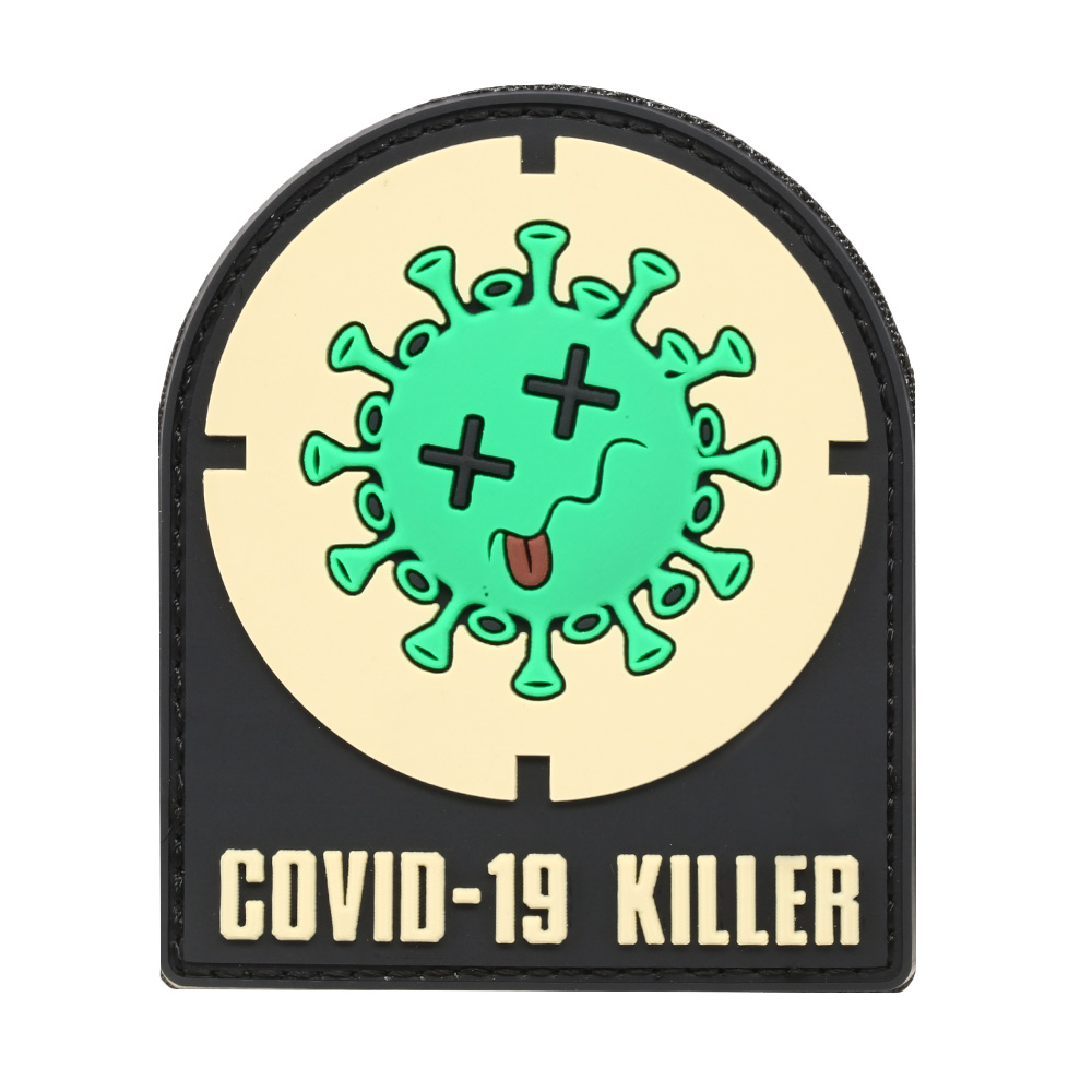 101 INC 3D Rubber Patch mit Klettflche Covid-19 Killer fullcolor