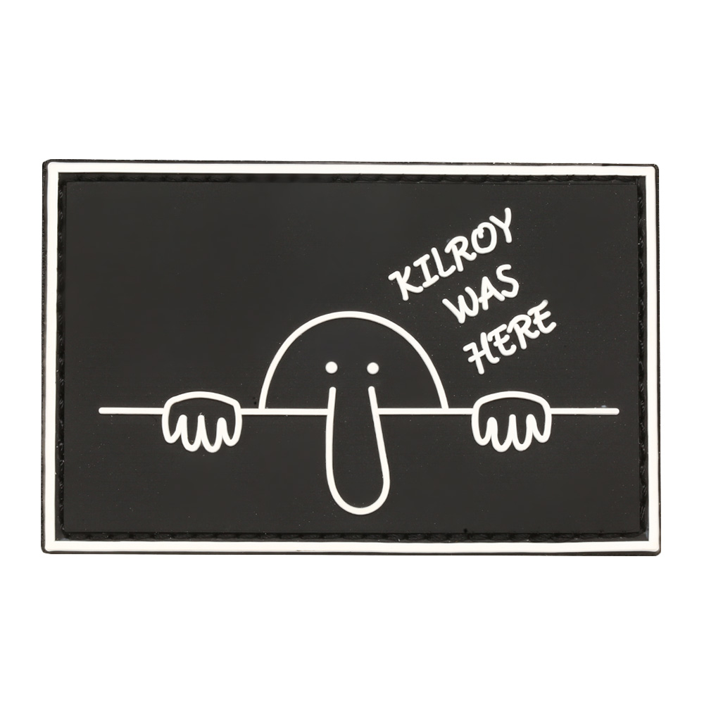 101 INC. 3D Rubber Patch mit Klettflche Kilroy was here schwarz