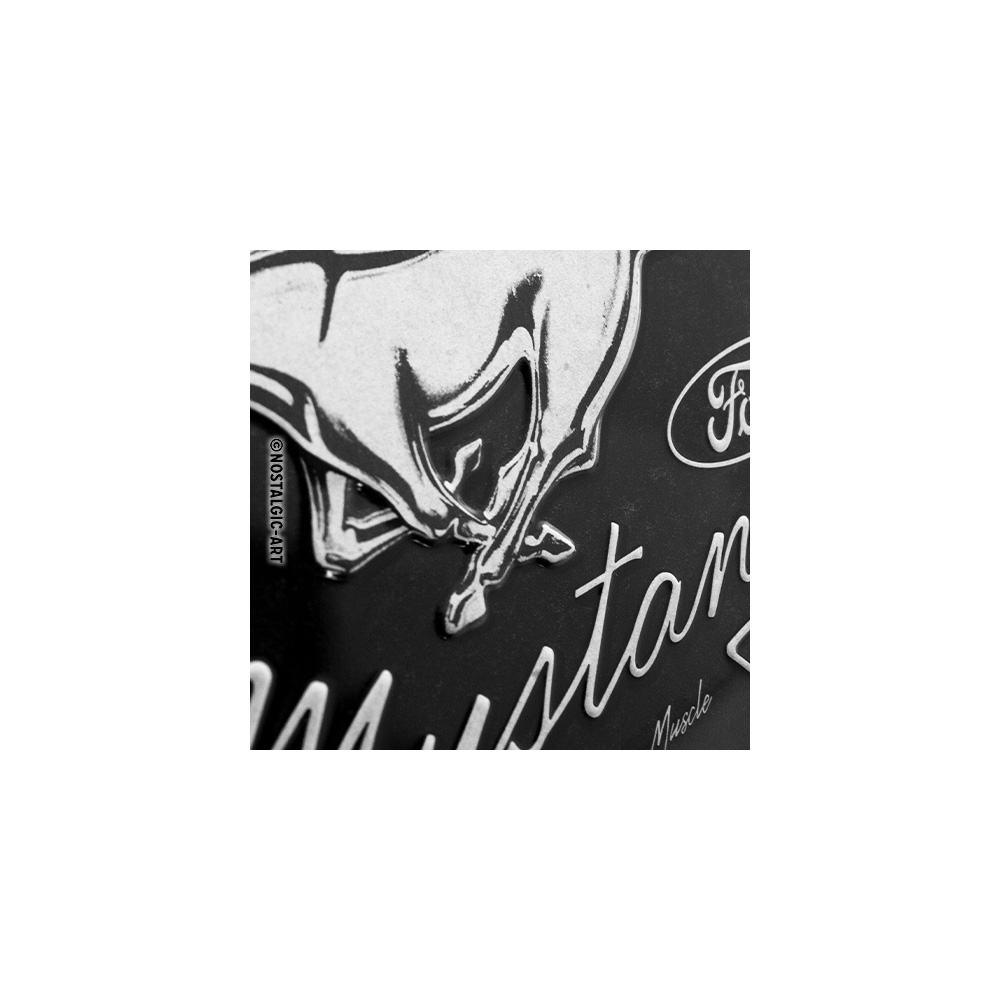 Blechschild Ford Mustang Horse Logo 30x20 cm schwarz Bild 1