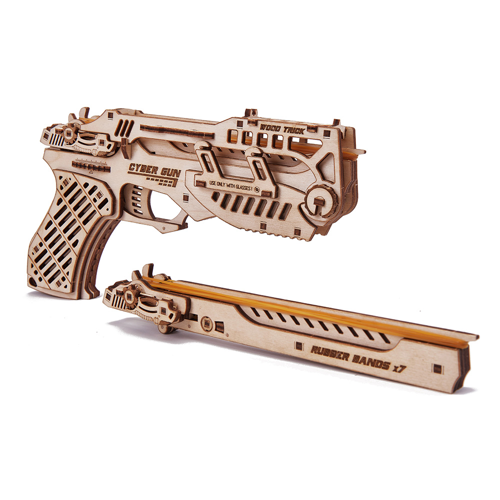 3D Holzpuzzle Pistole 122 Teile schussfähig Bild 1