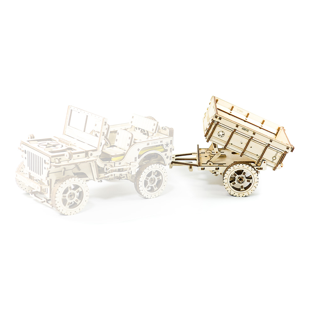 3D Holzpuzzle Anhnger fr 4X4 Jeep 119 Teile