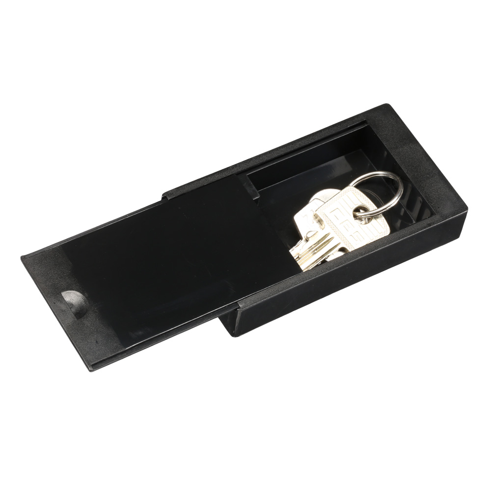 Magnetische Schlüsselbox mit Schiebedeckel schwarz 9,2x5,4x1,7 cm