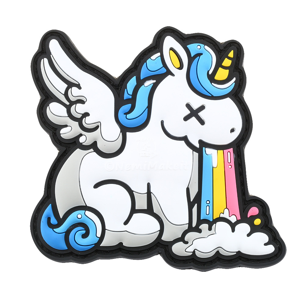 JTG 3D Rubber Patch mit Klettflche Drunk Unicorn fullcolor