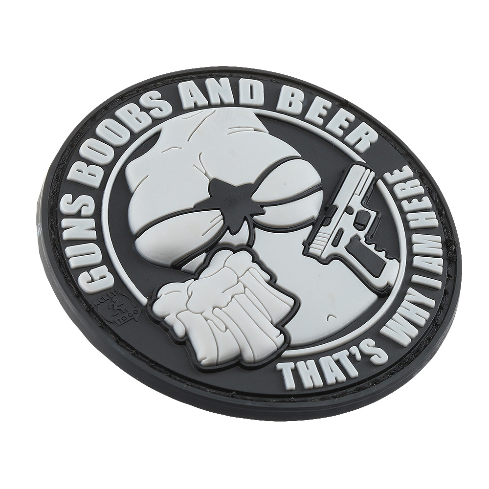 JTG 3D Rubber Patch mit Klettflche Guns, Boobs and Beer schwarz/grau Bild 1