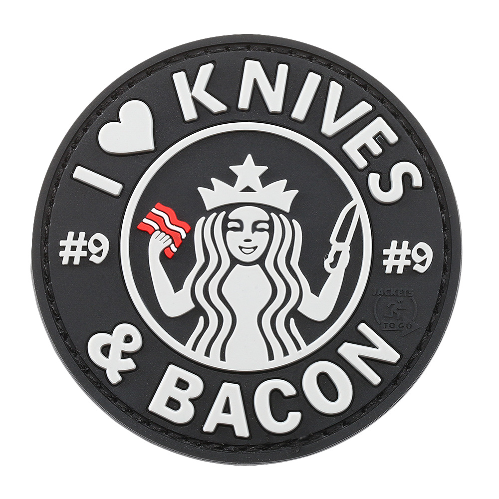 JTG 3D Rubber Patch mit Klettflche I Love Knives and Bacon swat