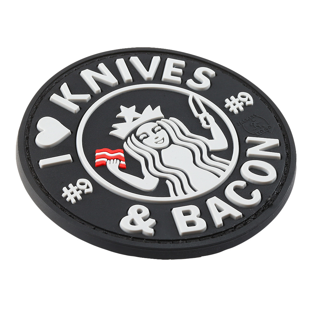 JTG 3D Rubber Patch mit Klettfläche I Love Knives and Bacon swat Bild 1