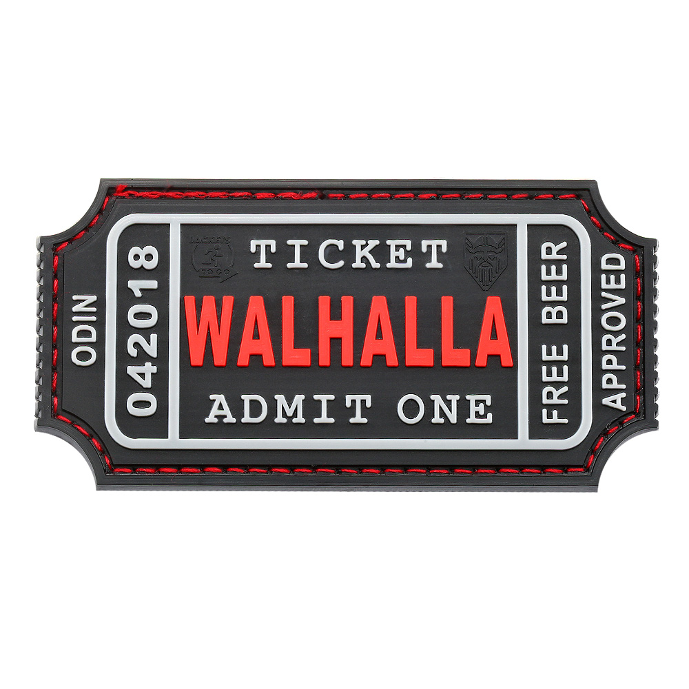 JTG 3D Rubber Patch mit Klettflche Walhalla Ticket fullcolor