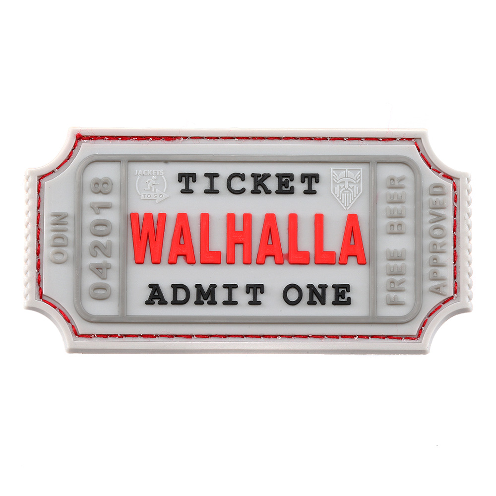 JTG 3D Rubber Patch mit Klettflche Walhalla Ticket wei/rot