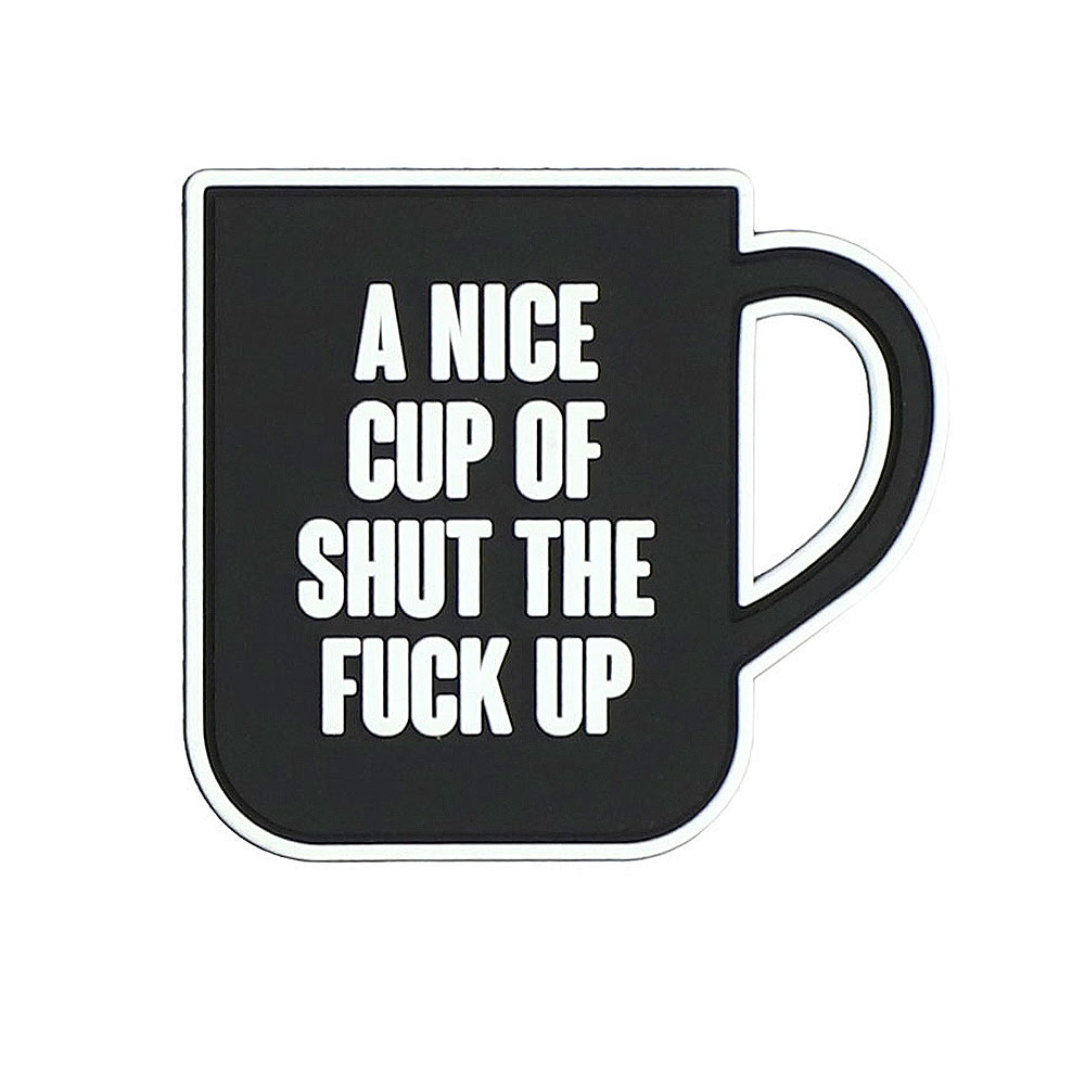 101 INC 3D Rubber Patch mit Klettflche A Nice Cup... schwarz/wei