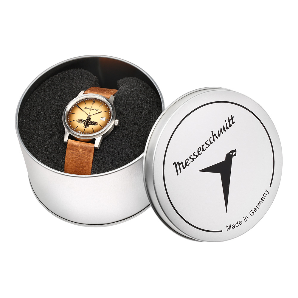 Messerschmitt Boxer-Uhr ME-Boxer 13 mit Lederband Bild 1