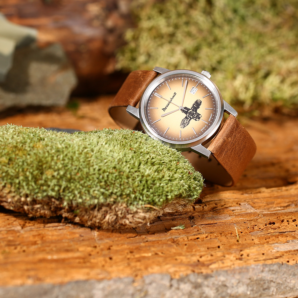 Messerschmitt Boxer-Uhr ME-Boxer 13 mit Lederband Bild 1