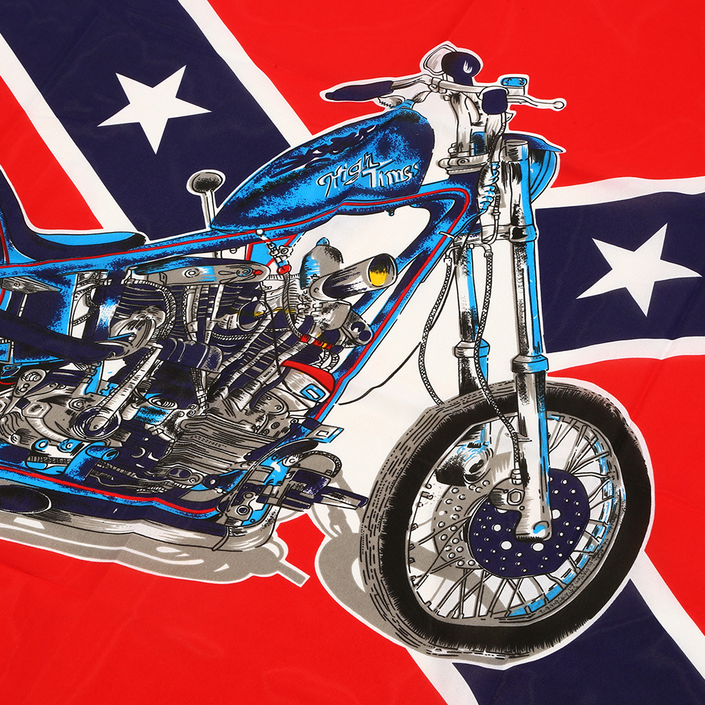 Flagge Südstaaten mit Motorrad 150 x 90 cm Bild 1