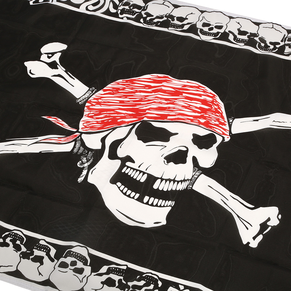 Schwarze Piratenflagge Piraten Flagge mit Totenkopf schwarz Zubehör Fahne  Freibeuter