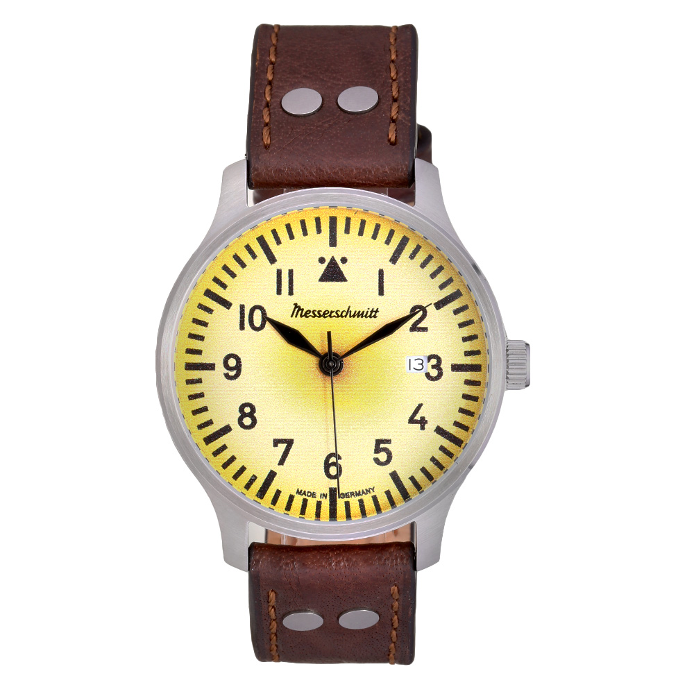 Messerschmitt Fliegeruhr ME-42 Vintage-1 mit Lederarmband