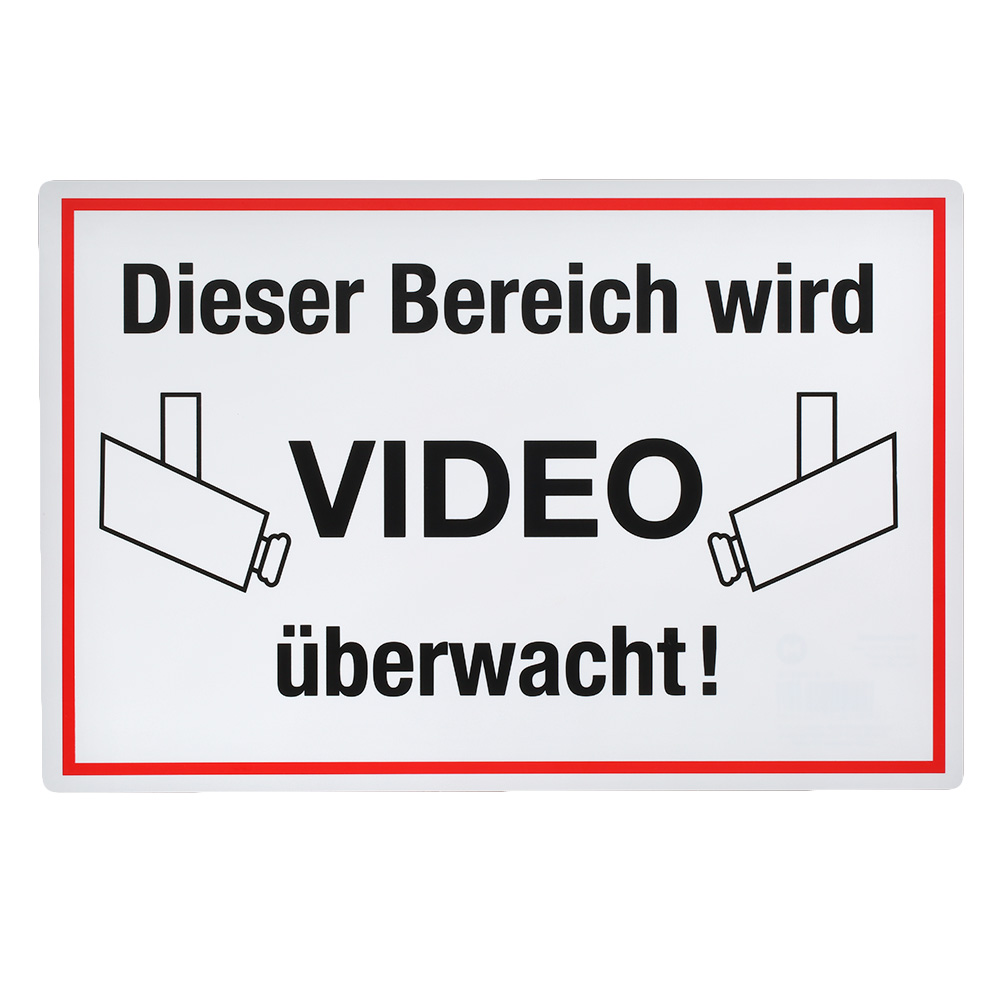 Warnschild - Dieser Bereich wird Video berwacht 30 x 20 cm