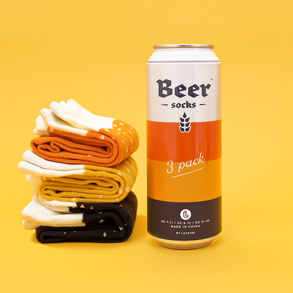 Bier Socken 3er Pack in der Bierdose Ale, Lager, Stout Gr. 41-45 Bild 1