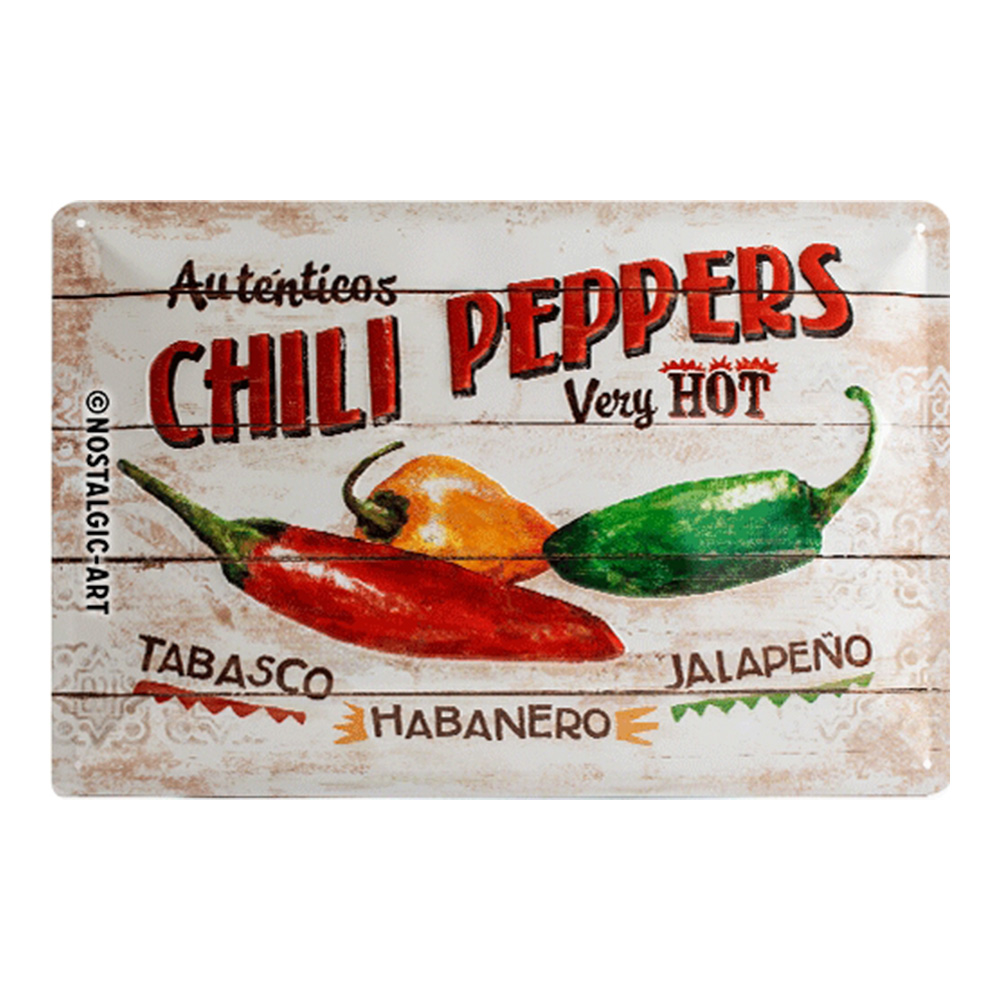 Blechschild Chili Peppers 20 x 30 cm