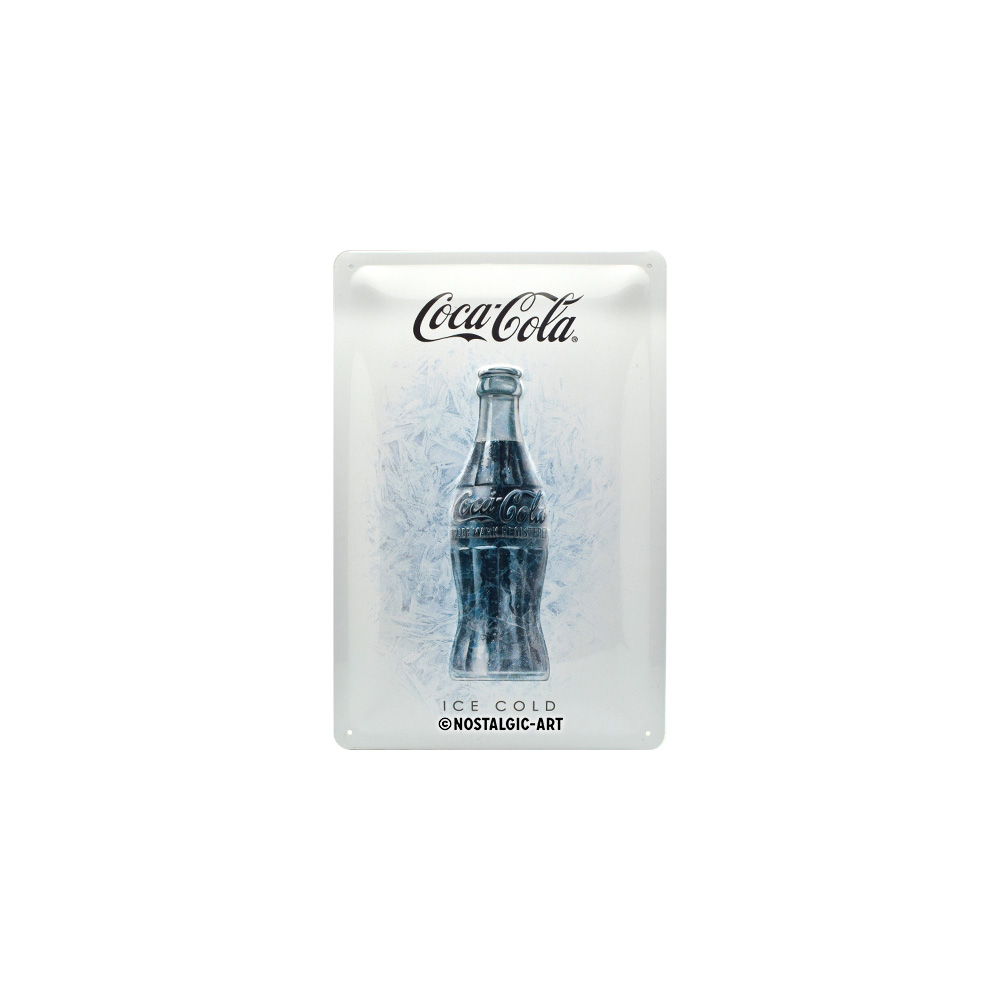 Blechschild Coca Cola Ice White 20 x 30 cm wei