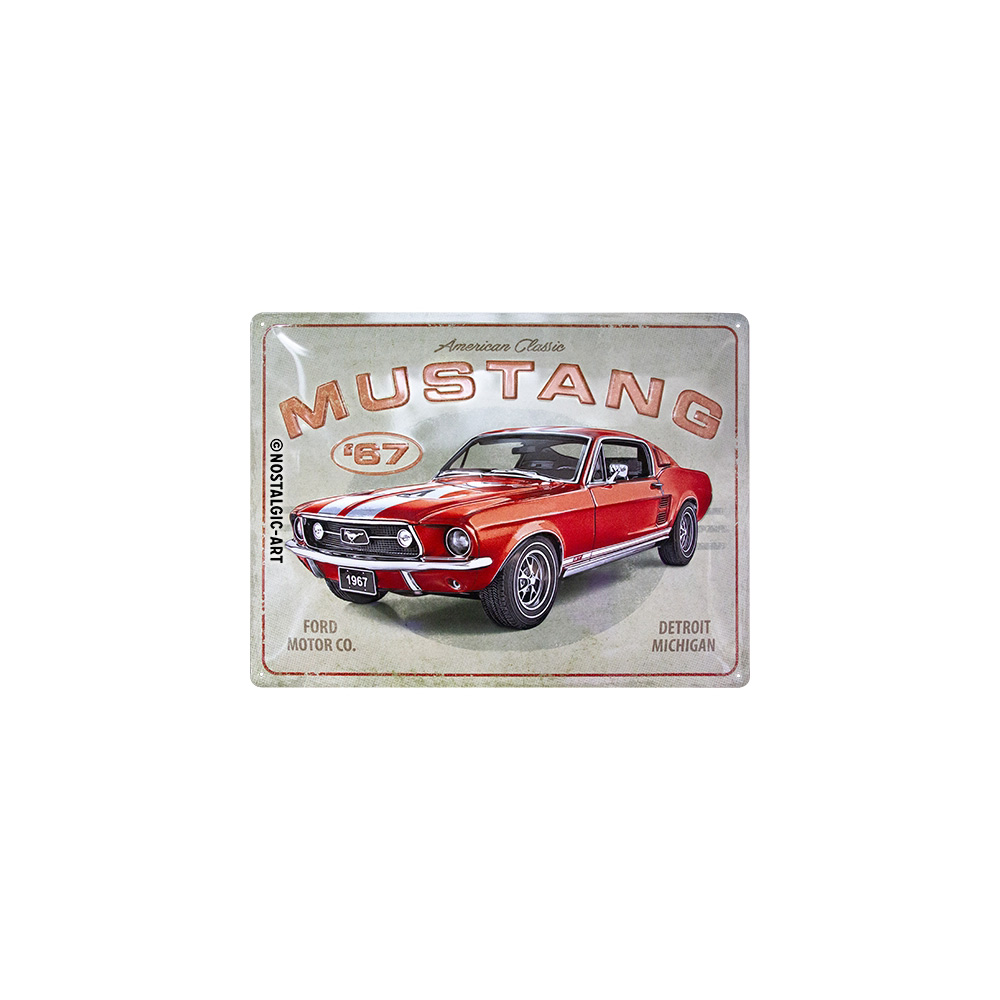 Blechschild Ford Mustang GT 1967 Red 40 x 30 cm