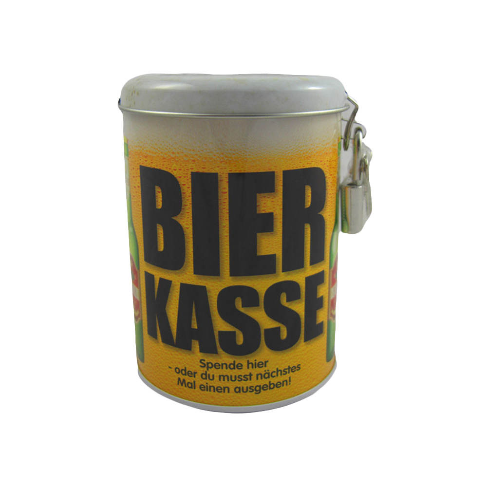 Spardose Bierkasse inkl. Vorhngeschloss und zwei Schlssel