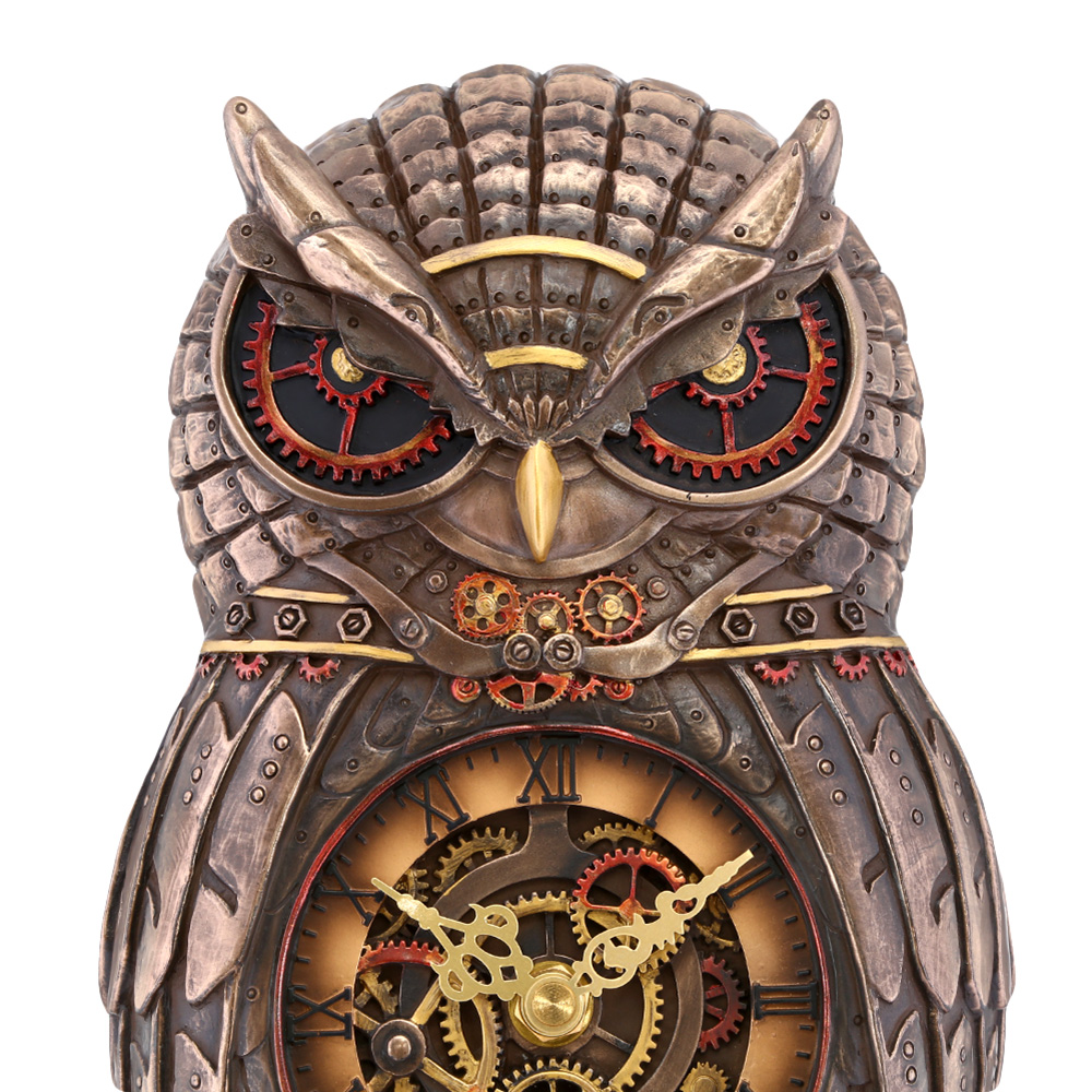 Wanduhr Steampunkeule bronziert coloriert Bild 1