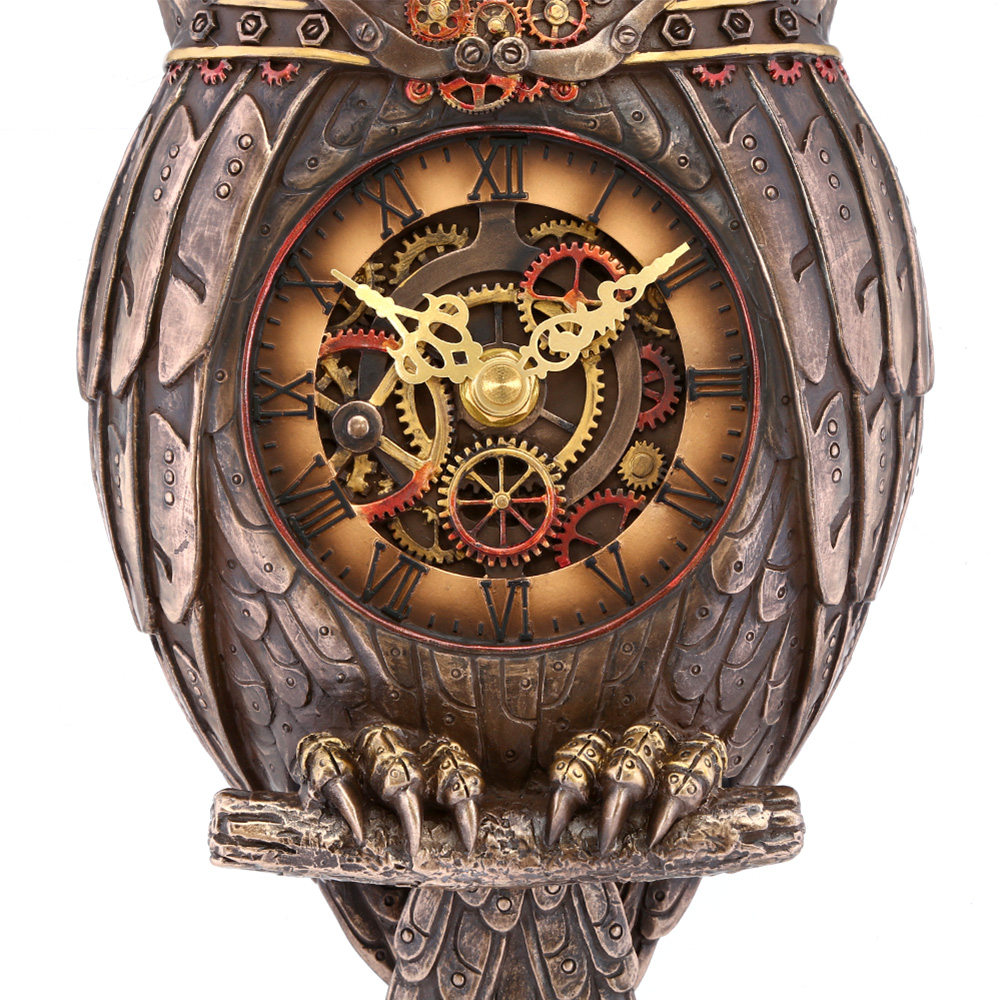 Wanduhr Steampunkeule bronziert coloriert Bild 2