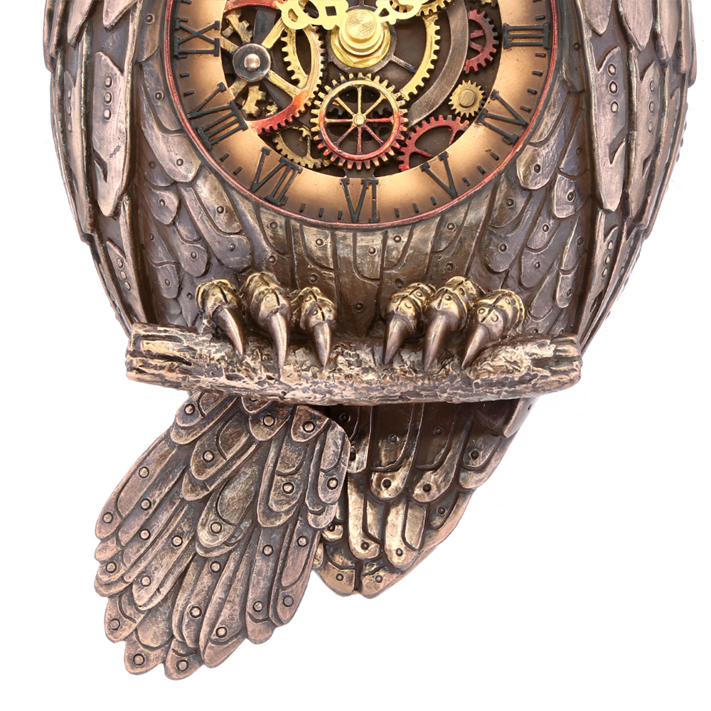 Wanduhr Steampunkeule bronziert coloriert Bild 3