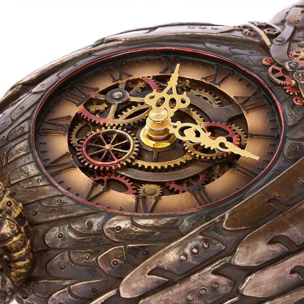 Wanduhr Steampunkeule bronziert coloriert Bild 4