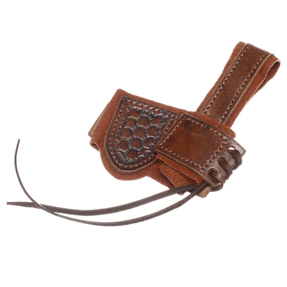 Hornhalter mit Prgung fr Trinkhrner Wildleder dunkelbraun Bild 1