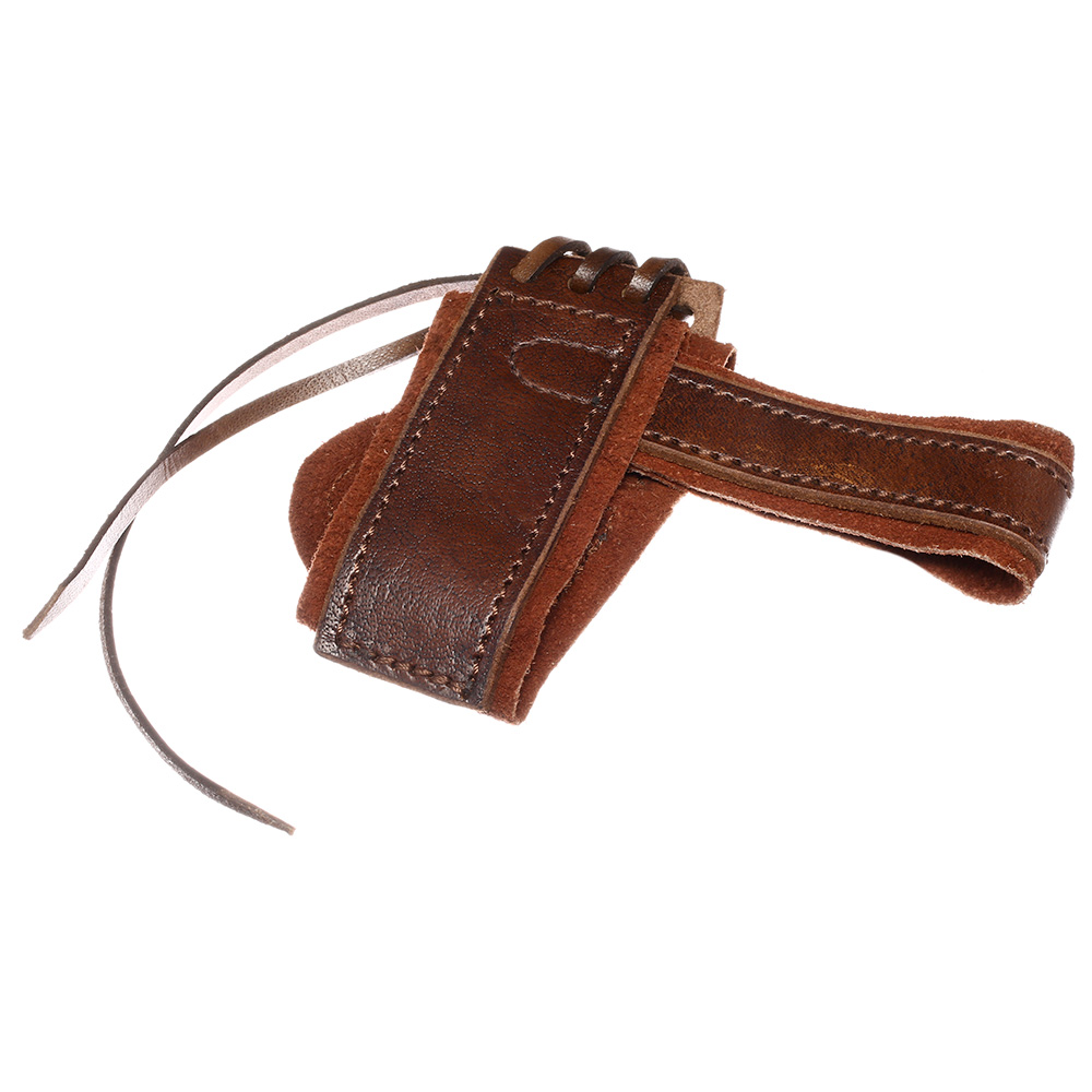 Hornhalter mit Prgung fr Trinkhrner Wildleder dunkelbraun Bild 1