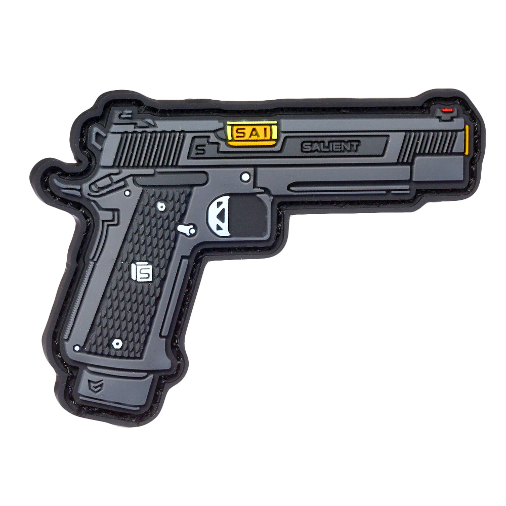 3D Rubber Patch mit Klettflche Salient Arms SAI 2011 DS 5.1 Pistole grau/schwarz